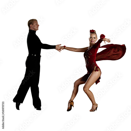 latino dance couple in action dancing a passionate dance isolated with no background png