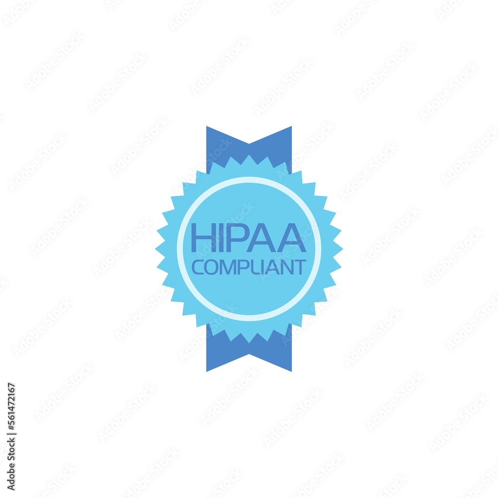 Health Insurance Portability and Accountability Act. HIPAA badge flat icon isolated on white background