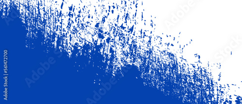 Navy blue brush stroke background. Blue ink splash on backdrop. Brush background for wallpaper, paint splatter template, dirt banner, watercolor design, dirty texture. Trendy brush background, vector