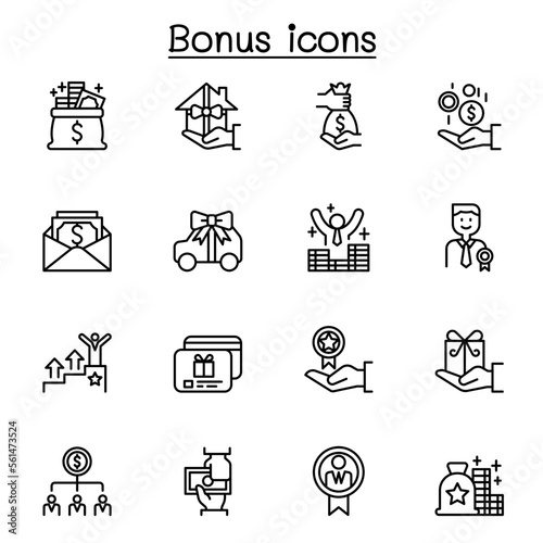Bonus line icon set
