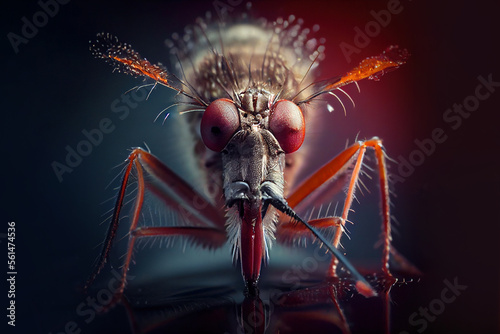 Mosquito macro. Generative Ai © Alexandra