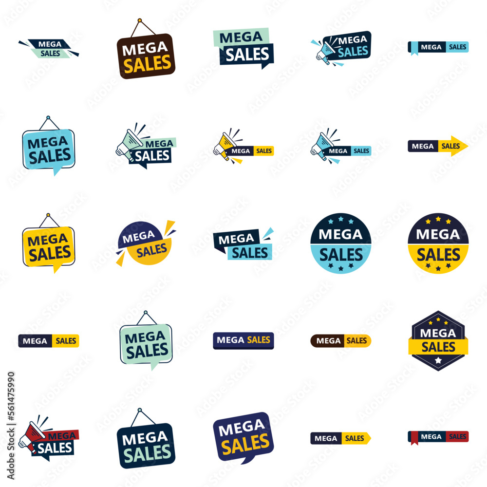25 Professional Vector Designs in the Mega Sale Bundle   Perfect for Advertising