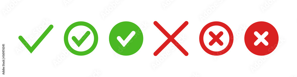 Fototapeta premium Check & Cross Icons Color