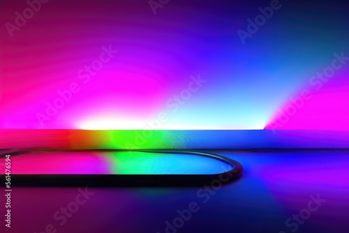 Disco Decor Colorful LED-Lit Room Illustration with Fluorescent Laser