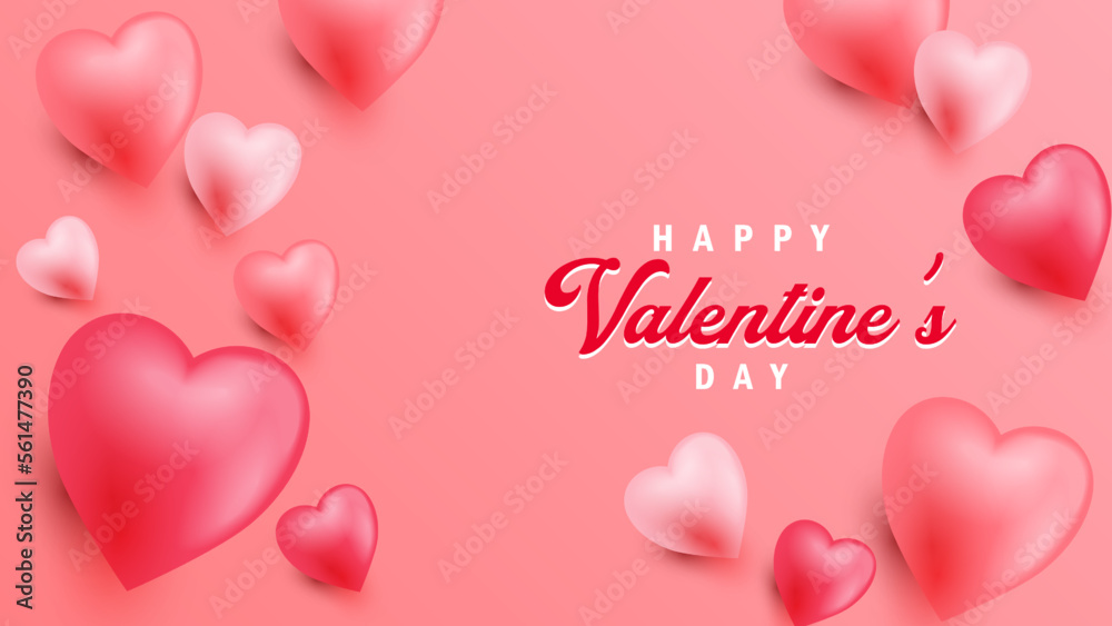 3d valentine background with red color combination