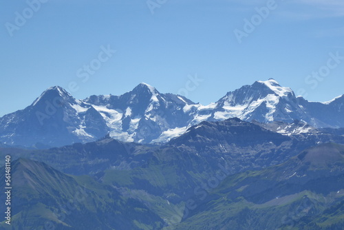 View from the Niesen Mountain of Eiger, Monk and Virgin near Thun in Schwitzerland © Marcel