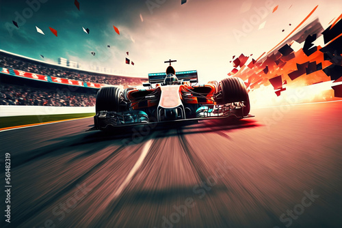 Racing car in motion, generative ai