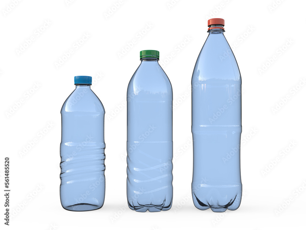 Empty plastic bottle, 3D illustration Empty plastic bottle, 3D illustration