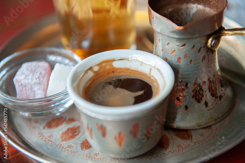 Sarajevo, Bosnia and Herzegovina. Traditional Bosnian coffee. Cafe culture in the Balkans 