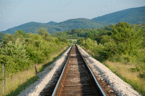 Train tracks and rail travel in Serbia, the Balkans, Europe 