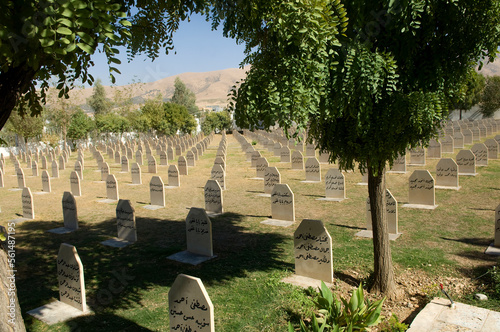 Graves of those who lost their lives in the 1988 Halabja gas attack, Northern Kurdish Iraq. .