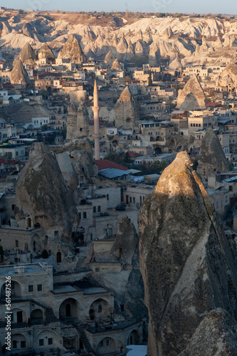 Goreme Village in Cappadocia in heart of Anatolia, Turkey  photo