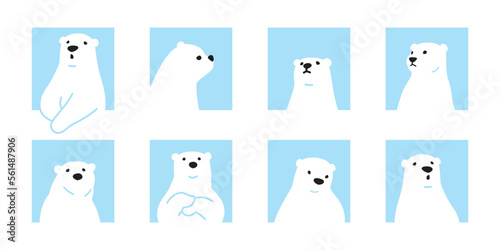 Fotografia, Obraz Bear vector polar bear icon character cartoon logo teddy square symbol doodle an