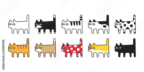 cat icon vector kitten calico polka dot pet logo breed symbol character cartoon doodle design animal illustration isolated