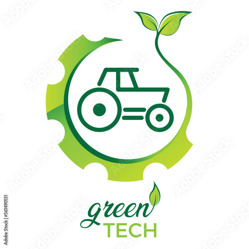 Traktor, Landwirtschaft, Bauer, Nachhaltigkeit - green tech logo design