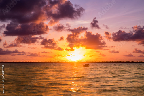 Scenic sunrise over Christmas Island atoll, Kiribati photo