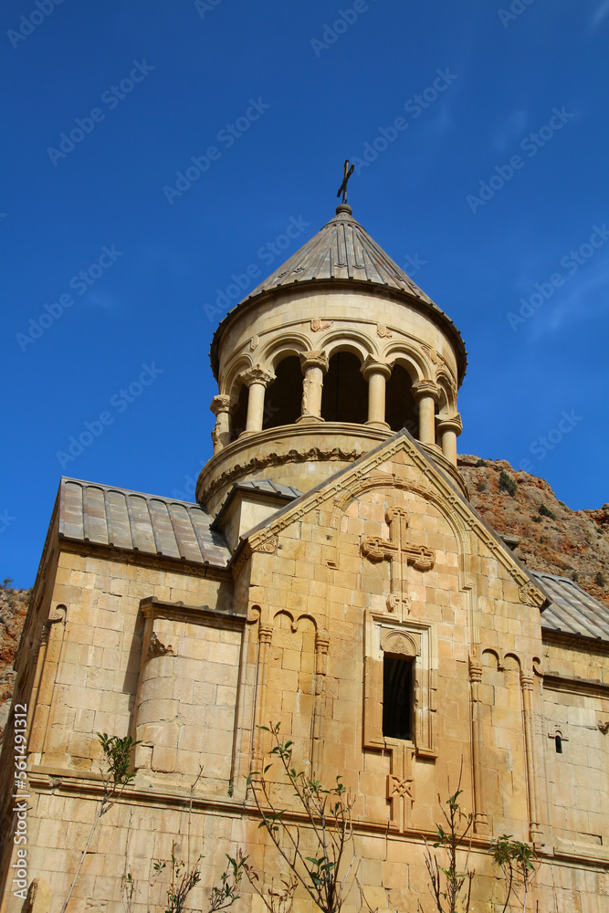 Mausoleum Church of Noravank Monastery in the Amaghu Gorge, one of the main tourist attractions of Armenia