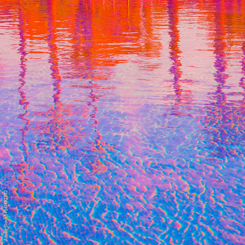 Fototapeta Minimalist wallpaper Blue pink vaporwave swimming pool relax water
