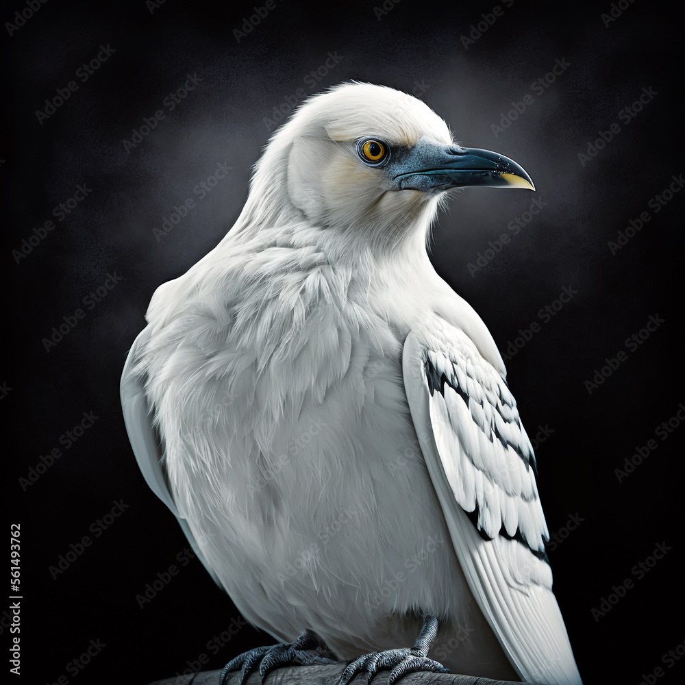 Fototapeta premium white crow on dark background