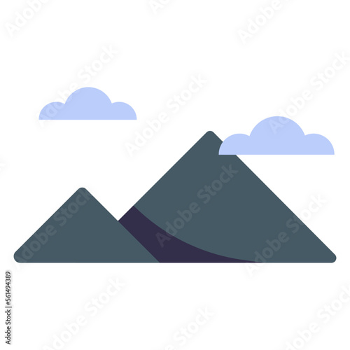 mountain with clouds illustration