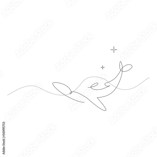 Fototapeta Naklejka Na Ścianę i Meble -  Tattoo illustration of an orca (also known as a killer whale), whale