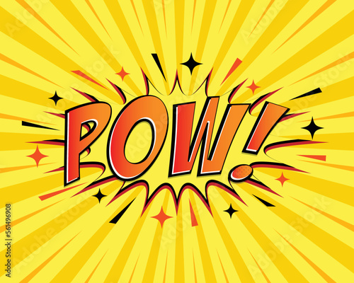 Pow comic book art design.