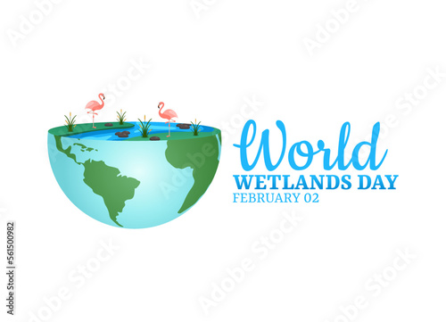 vector graphic of world wetlands day good for world wetlands day celebration. flat design. flyer design.flat illustration.