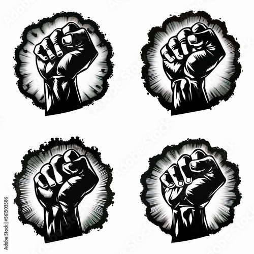 Assorted Black Power Fist logos