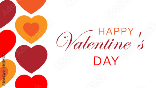 Happy Valentine day colorful hearts greeting card