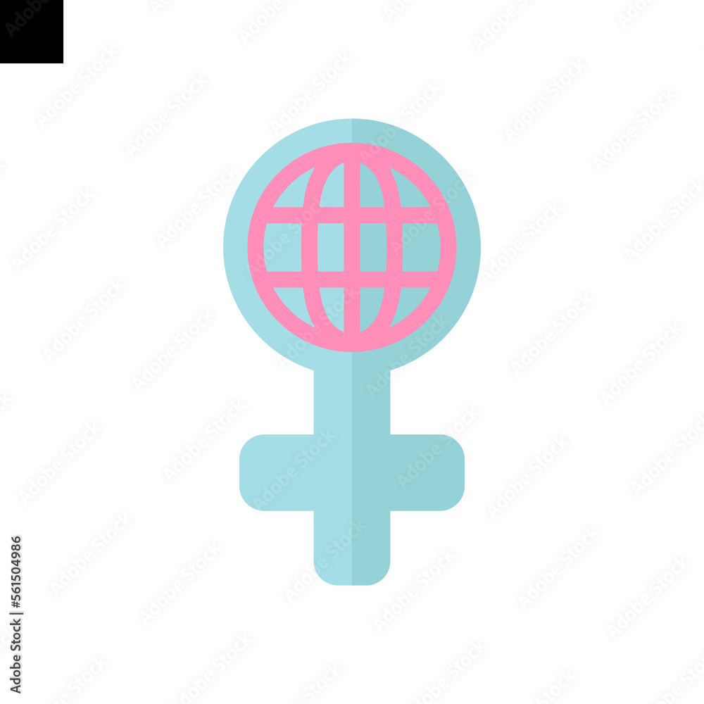 Obraz premium woman day world icon logo flat style vector
