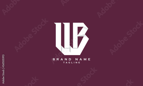 UWB, WB, BW, Abstract initial monogram letter alphabet logo design photo