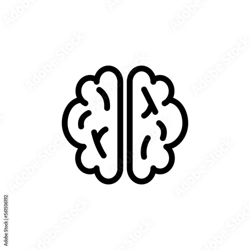 Brain line icon. Mind, study, thinking, ideas, knowledge, plan, think, develop, plan, tactics, earnings, investments, entrepreneurship, partners, team. Knowledge concept. Vector black line icon