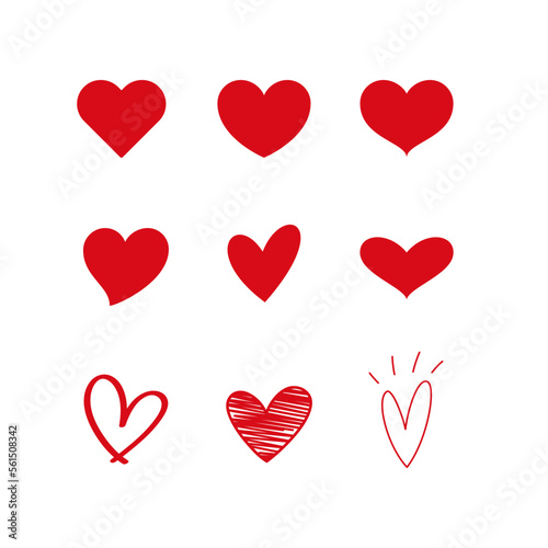 set of red hearts