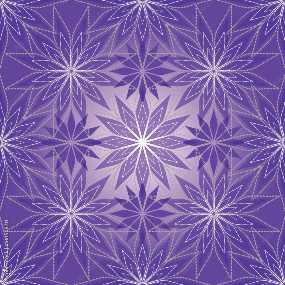 Vector gentle lilac seamless geometric pattern with flowers Vector gentle lilac seamless geometric pattern with flowers