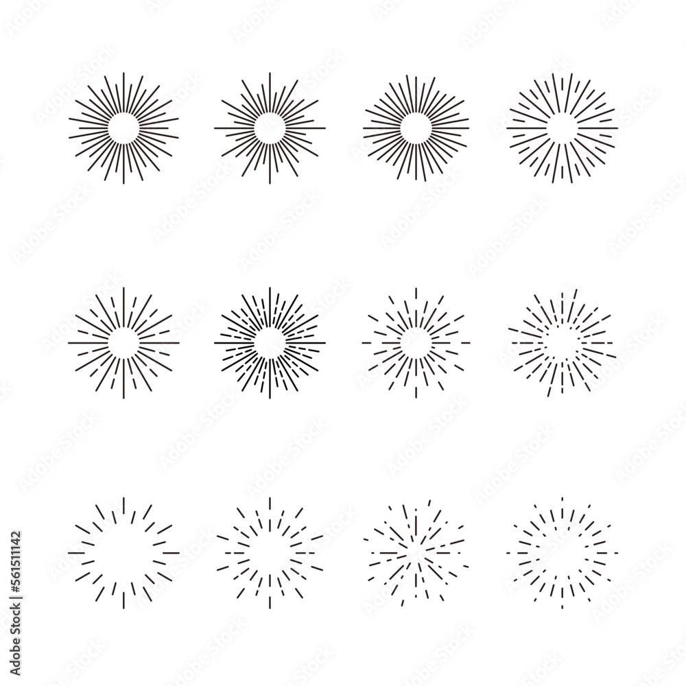 set of sunburst set of sunburst