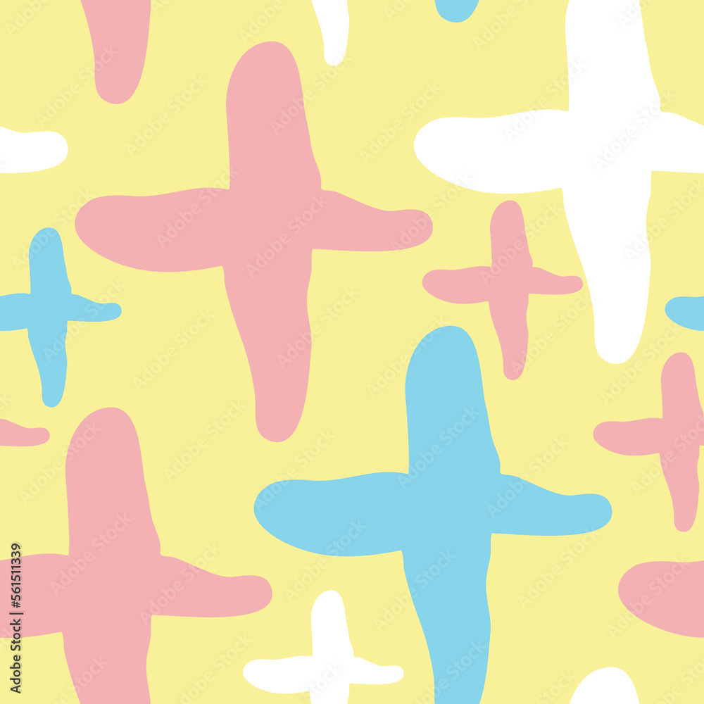 Obraz premium Stars seamless vector pattern for wrapping, digital paper, wallpaper, fabric print, textile design. Simple silhouette shape of shining star decorative element for kids, baby, children, sport.