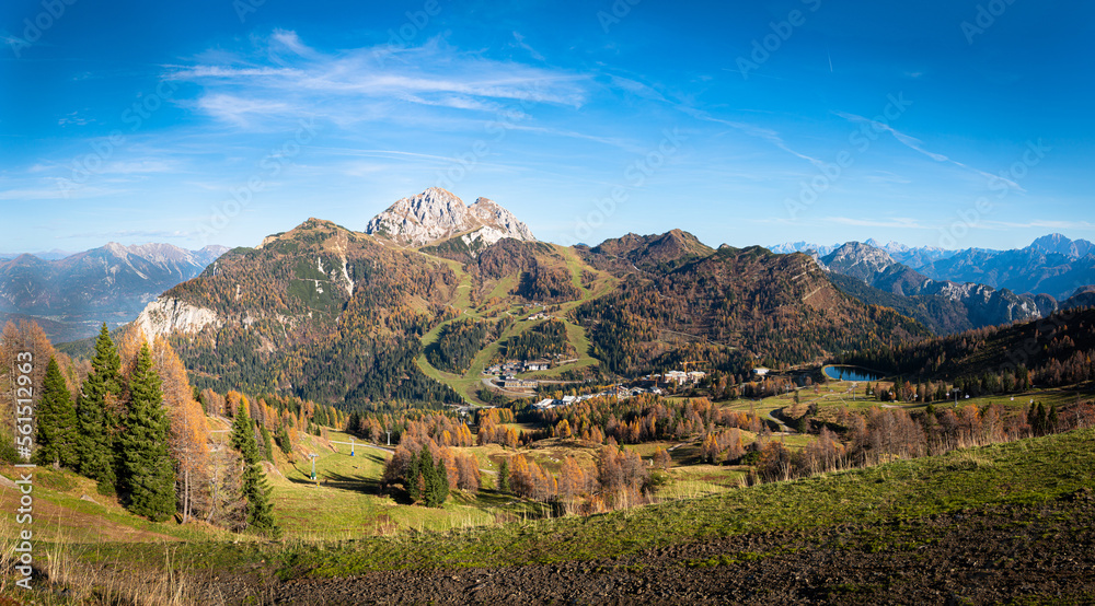Nassfeld and Gartnerkofel mountain in Carinthia, South of Austria