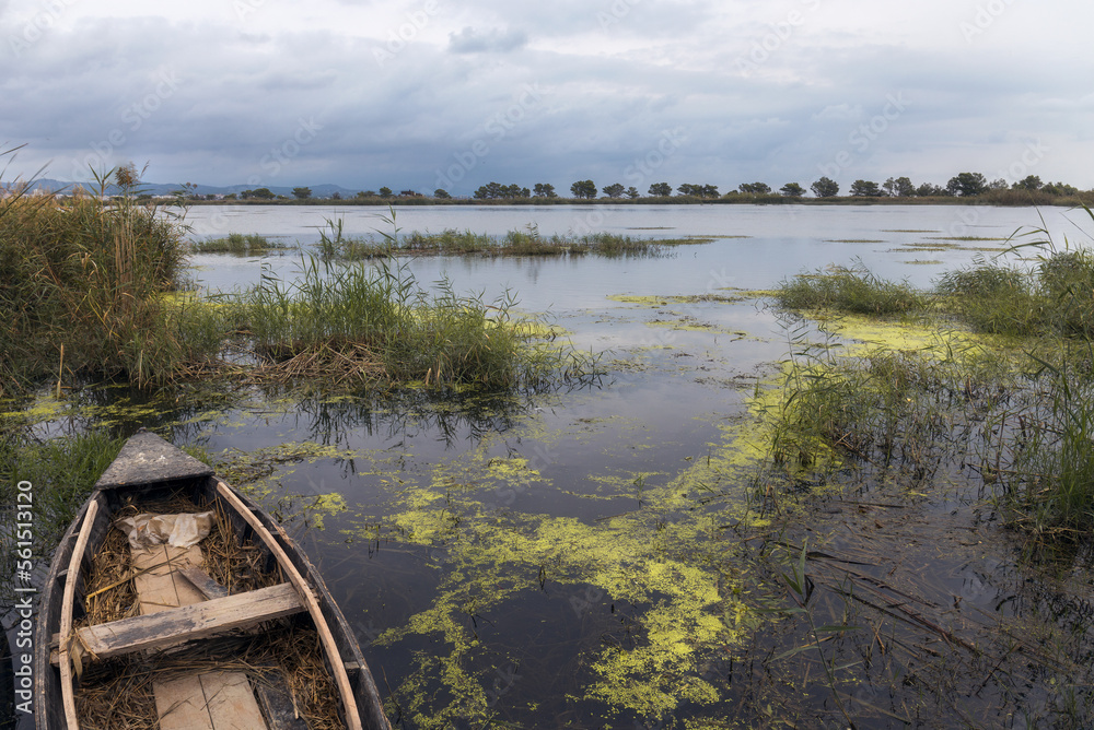 Boat at Delta de l'Ebre Natural Park, Catalonia