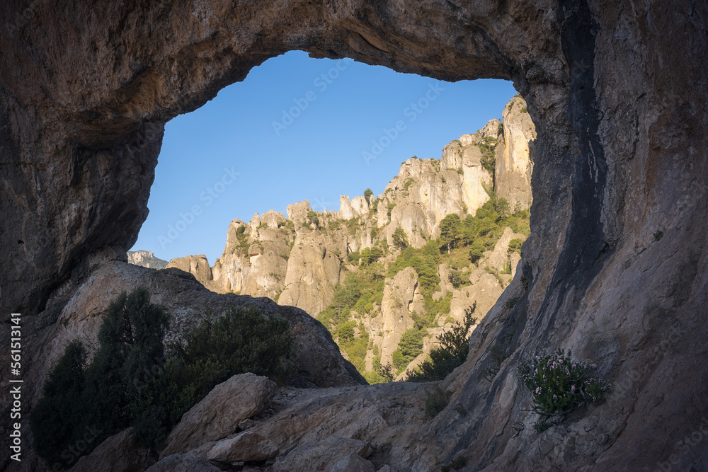 Natural Arch Forat de la Vella at Ports de Beseit Natural Park, Catalonia