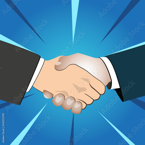 two people shakehands in a collaboration for business poster