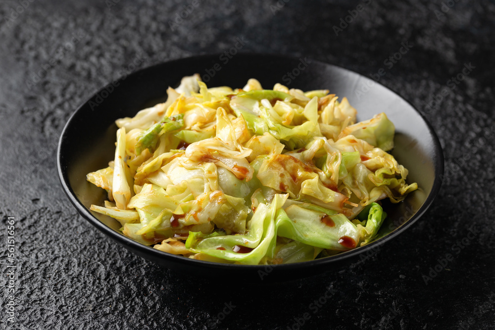 Stir Fried Cabbage with soy sauce, vinegar and garlic Stir Fried Cabbage with soy sauce, vinegar and garlic