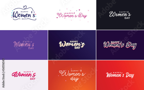 International Women s Day vector hand-written typography background