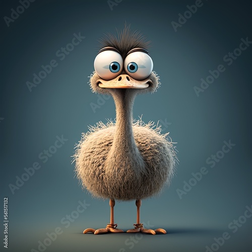 Cute Cartoon Ostrich (Gener...