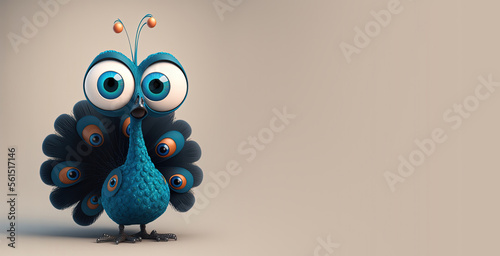 Cute Cartoon Peacock Banner...