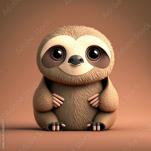 Cute Cartoon Sloth Characte...