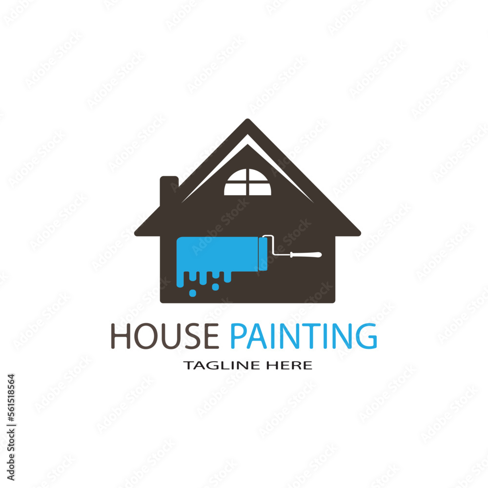house painting logo design template illustration on white background