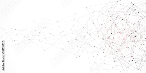 Abstract fractal background and geometric pattern with connecting dots and lines