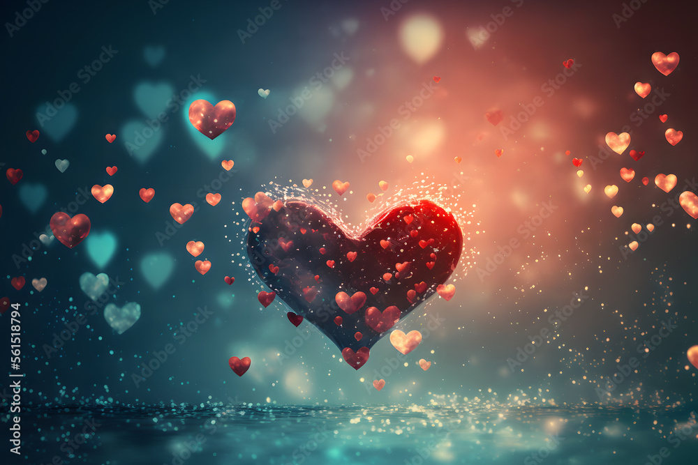 Valentine background with hearts. Valentine's day. Generative AI Valentine background with hearts. Valentine's day. Generative AI
