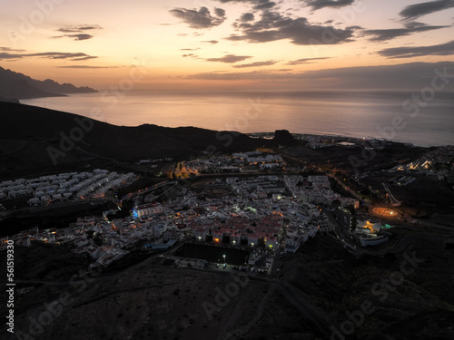 sunset over the city Agaete 