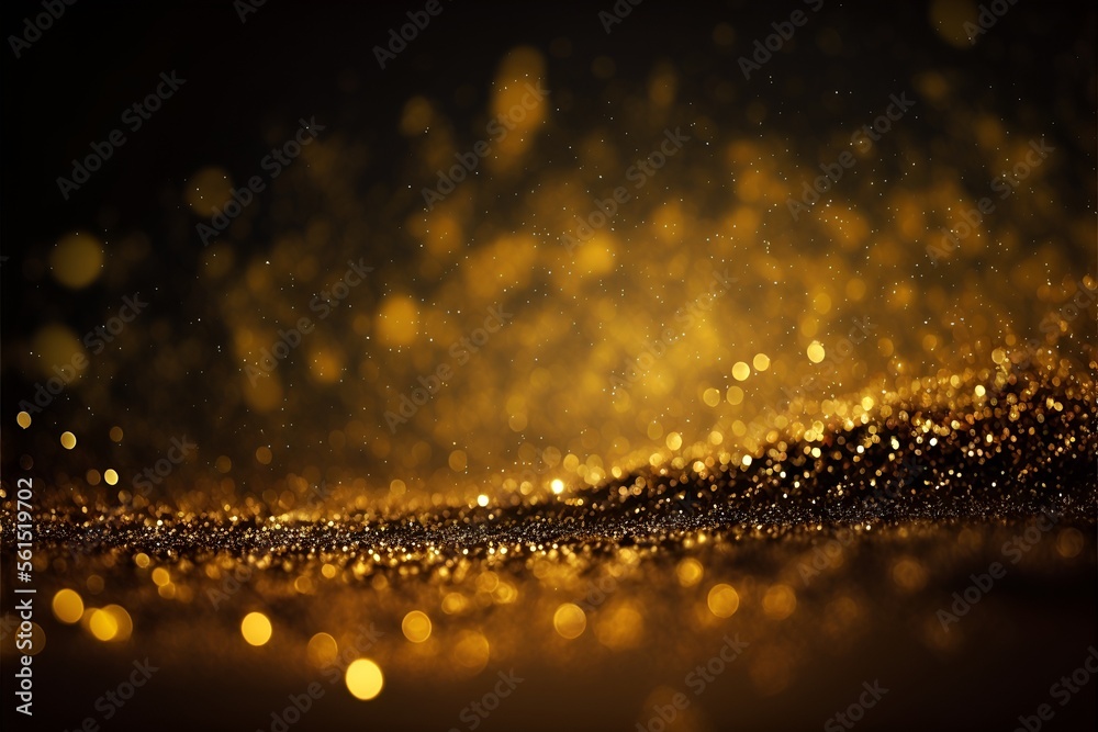 Golden blurred bokeh light glowing backdrop. White bokeh defocused night lights background. Gold shiny particles gradient illustration Golden blurred bokeh light glowing backdrop. White bokeh defocused night lights background. Gold shiny particles gradient illustration